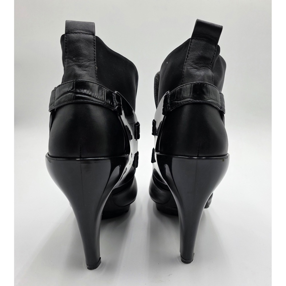 United Nude Black Leather Croc Embossed Heel Ankle Boots Size 37, 6.5 US - Picture 13 of 16